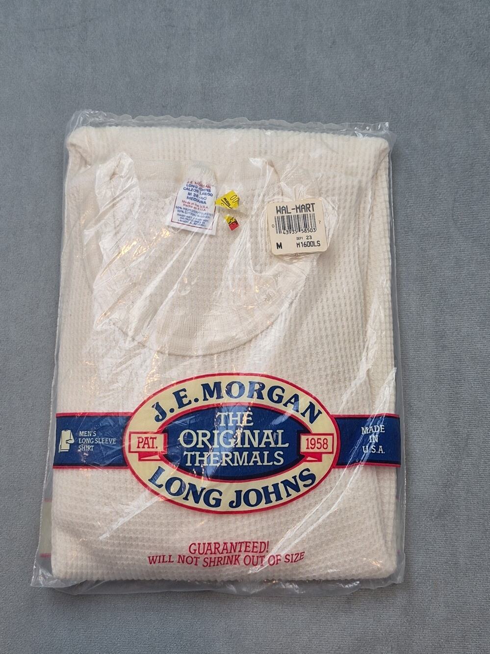 J.E. Morgan Thermal Underwear Long Johns Baselayer Men M Vintage New Made In USA